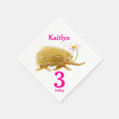 Serviette En Papier Echidna aquarelle art 3e serviettes d'anniversaire (Coin)