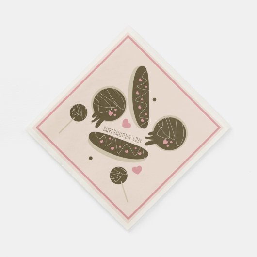 Serviette En Papier Eclair Donuts Cake Pops Saint Valentin (Coin)