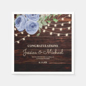 Serviette En Papier Eclairage à cordes rustiques Réception de mariage (Devant)