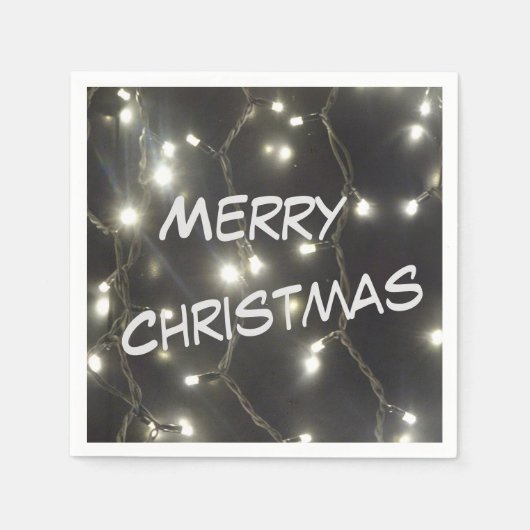 Serviette En Papier Éclairage argenté brillant Papier de Noël Napkin (Devant)