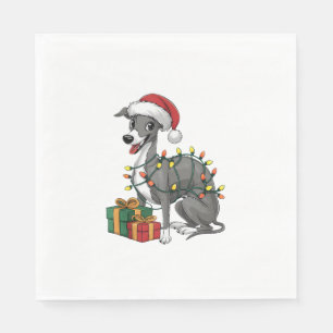 Serviette En Papier Éclairage de Noël Chapeau italien Greyhound Chien