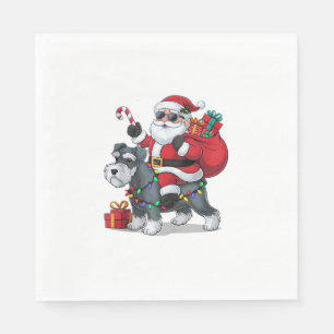 Serviette En Papier Éclairage de Noël Père Noël équitation frontière T