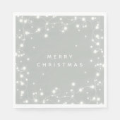 Serviette En Papier Éclairage gris-vert pour Noël (Devant)