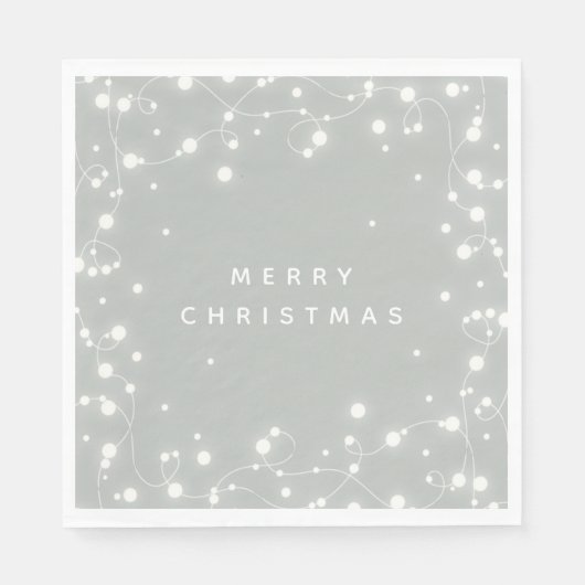 Serviette En Papier Éclairage gris-vert pour Noël (Devant)