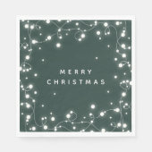 Serviette En Papier Éclairage vert Feux de Noël Papier de fête (Devant)
