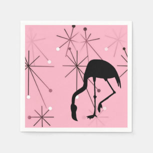 Serviette En Papier Éclatement Stellaire Atomique Rose Flamingo Modern