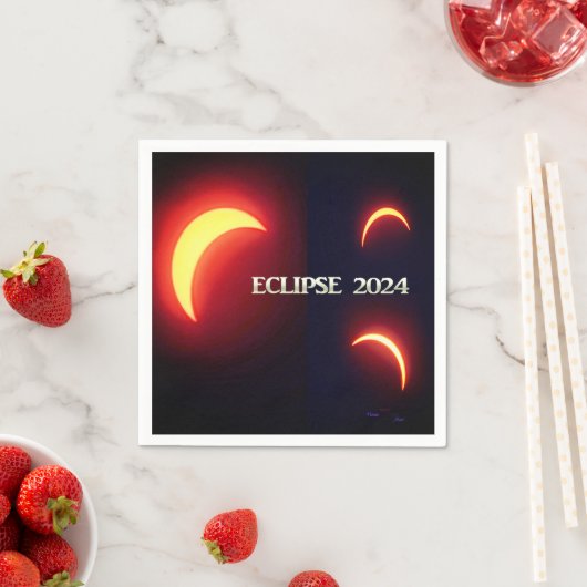 Serviette En Papier Eclipse 2024 (En situation)