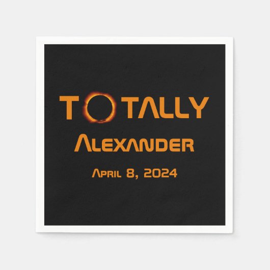 Serviette En Papier Éclipse Solaire 2024 Totalement Personnelle (Devant)