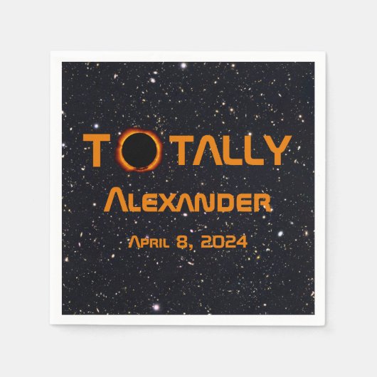 Serviette En Papier Éclipse Solaire 2024 Totalement Personnelle (Devant)