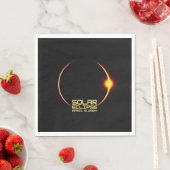 Serviette En Papier Éclipse solaire 8 avril 2024 (En situation)