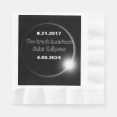 Serviette En Papier Éclipse solaire double date 2024 et 2017 (Devant)