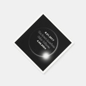 Serviette En Papier Éclipse solaire double datée 2024 & 2017 (Coin)