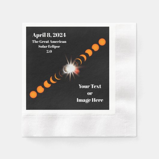 Serviette En Papier Éclipse solaire totale 2024 (Devant)