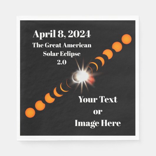Serviette En Papier Éclipse solaire totale 2024 (Devant)