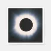 Serviette En Papier Éclipse solaire totale en noir et blanc (Devant)