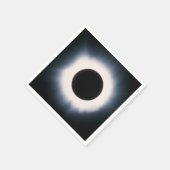Serviette En Papier Éclipse solaire totale en noir et blanc (Coin)