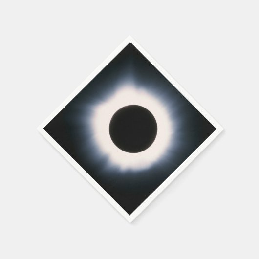 Serviette En Papier Éclipse solaire totale en noir et blanc (Coin)
