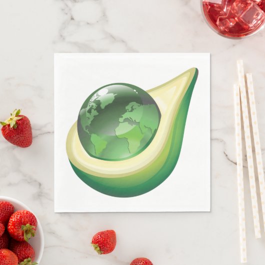 Serviette En Papier Eco Earth Avocado Globe Planète durable (En situation)