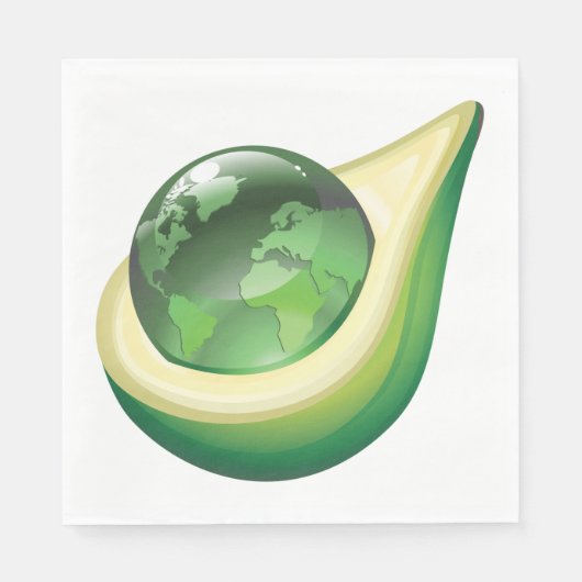 Serviette En Papier Eco Earth Avocado Globe Planète durable (Devant)