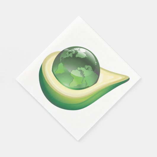Serviette En Papier Eco Earth Avocado Globe Planète durable (Coin)