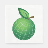 Serviette En Papier Eco Globe Fruit Green Earth Leaf Sphere (Devant)