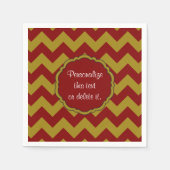 Serviette En Papier École-Colors-Chevron, Maroon-Or- (Devant)