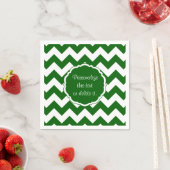 Serviette En Papier École-Colors-Chevron, vert et blanc- (En situation)