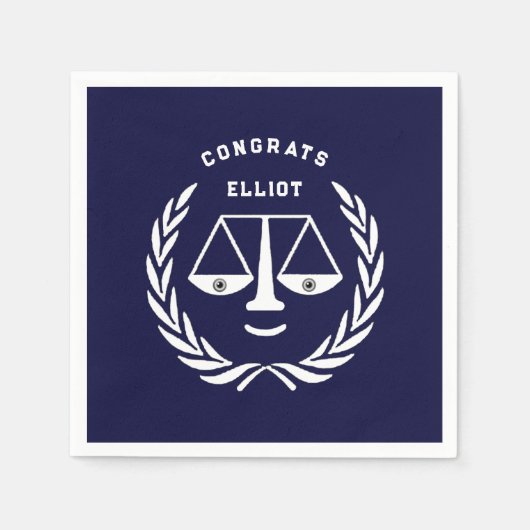 Serviette En Papier École de droit Bleu de la Marine (Devant)