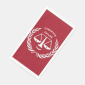 Serviette En Papier École de droit Rouge (Coin)