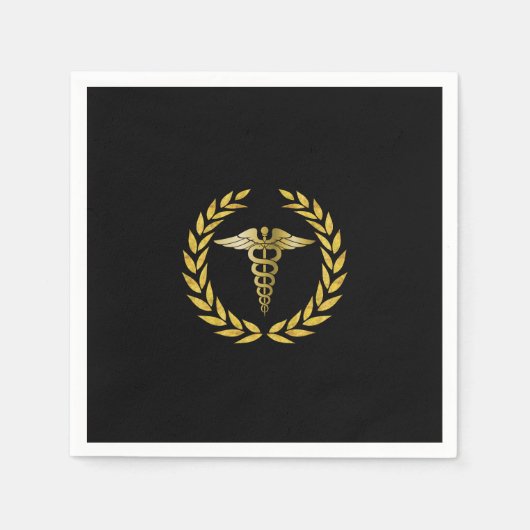 Serviette En Papier École Médicale et infirmière Royal Gold Graduation (Devant)