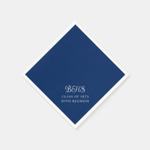 Serviette En Papier École navale et blanche Réunion initiale de classe