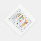 Serviette En Papier Écolières avec papeterie scolaire surdimensionnée (Coin)