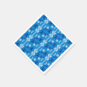 Serviette En Papier Écossais bleu et blanc (Coin)