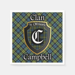 Serviette En Papier écossais Campbell Tartan Napkin