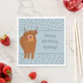 Serviette En Papier Écossais Highland Cattle Cow Graphic Personnalisé (En situation)