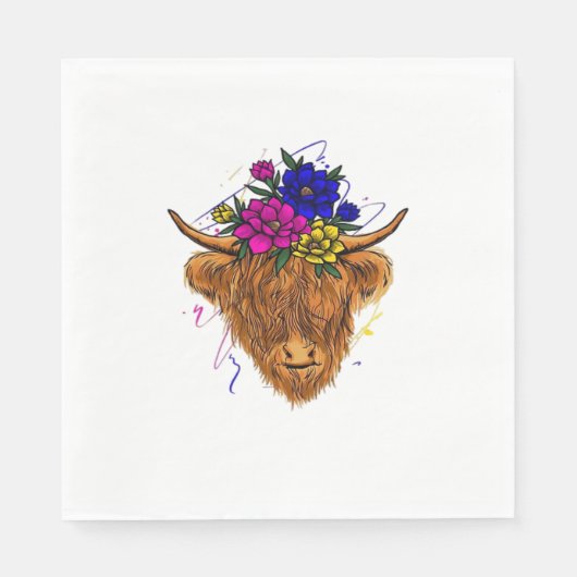 Serviette En Papier Écossais Highland Vache Vache Vache Whisperer Agri (Devant)