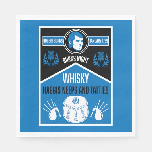 Serviette En Papier Ecosse Burns Night (Devant)