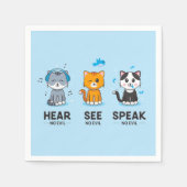 Serviette En Papier Écouter Voir Parler Pas Mal Cats Party Napkins (Devant)