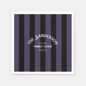 Serviette En Papier Écran à four familial noir pourpre bande Halloween (Devant)