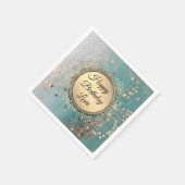 Serviette En Papier Écran de poussière d'étoile sur Turquoise bleu (Coin)