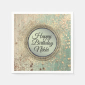 Serviette En Papier Écran de poussière d'étoile sur Turquoise vert (Devant)