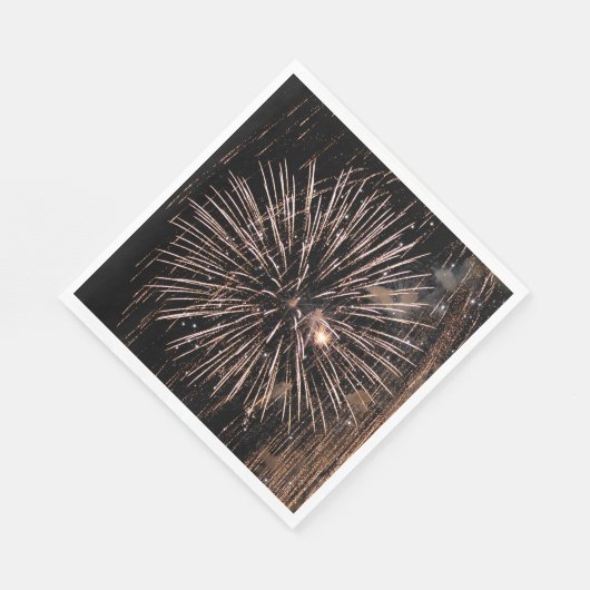 Serviette En Papier Écran Fireworks Sur Ciel Noir (Coin)