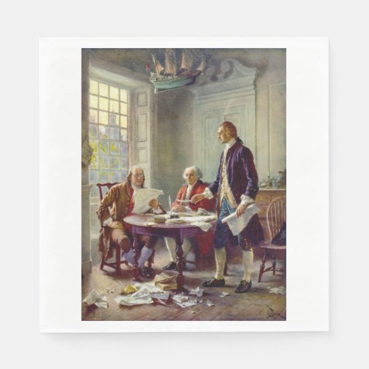 Serviette En Papier Écrire la Déclaration d'indépendance (USA) (Devant)
