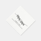 Serviette En Papier ÉCRIT À LA MAIN Mme & Mme MARIAGE PAPER NAPKINS (Coin)