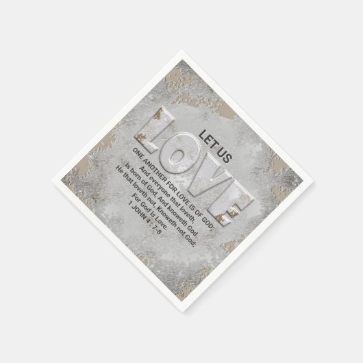 Serviette En Papier Écriture Amour Verse 1 Jean 4:7-8 (Coin)