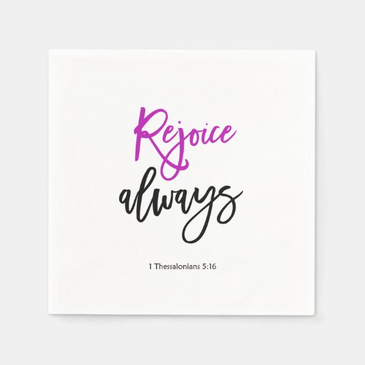 Serviette En Papier Écriture Bible verset Réjouissez toujours (Devant)
