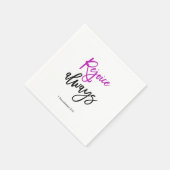 Serviette En Papier Écriture Bible verset Réjouissez toujours (Coin)