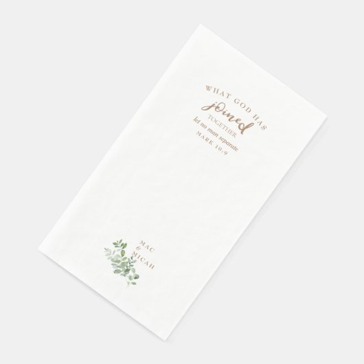 Serviette En Papier Écriture Ce que Dieu a uni Mariage (Coin)