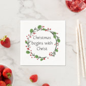 Serviette En Papier Écriture chrétienne de Noël (En situation)