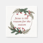 Serviette En Papier Écriture chrétienne de Noël Sticker Écriture (Devant)